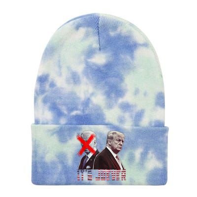 Funny ItS Joever Trump Excludes Biden Funny Tie Dye 12in Knit Beanie