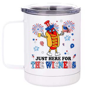 Funny I'm Just Here For The Wieners 4Th Of July USA 12 oz Stainless Steel Tumbler Cup