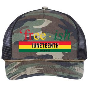 Free Ish Juneteenth Since 1865 Black History Retro Rope Trucker Hat Cap