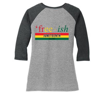 Free Ish Juneteenth Since 1865 Black History Women's Tri-Blend 3/4-Sleeve Raglan Shirt