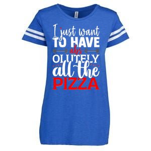 Funny I Just Want To Have AbsOlutely All The Pizza Enza Ladies Jersey Football T-Shirt