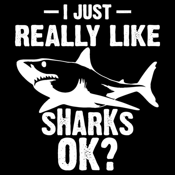 Funny I Just Really Like Sharks Gift Shark Lover Flexfit Unipanel Trucker Cap