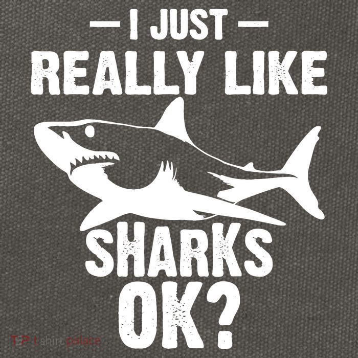 Funny I Just Really Like Sharks Gift Shark Lover Cotton Canvas Backpack