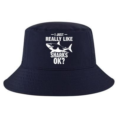 Funny I Just Really Like Sharks Gift Shark Lover Cool Comfort Performance Bucket Hat