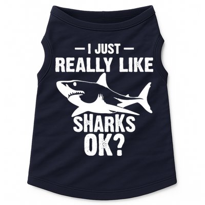 Funny I Just Really Like Sharks Gift Shark Lover Doggie Tank