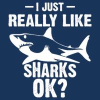 Funny I Just Really Like Sharks Gift Shark Lover 16 in Basic Backpack