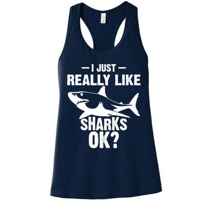 Funny I Just Really Like Sharks Gift Shark Lover Womens Tank Top