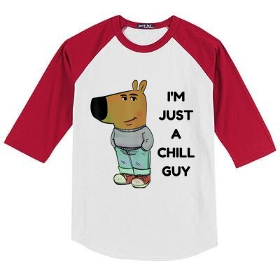 Funny Im Just A Chill Guy Meme Kids Colorblock Raglan Jersey