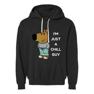 Funny IM Just A Chill Guy Meme Garment-Dyed Fleece Hoodie