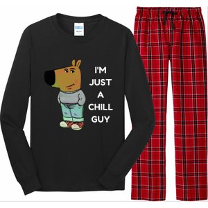 Funny IM Just A Chill Guy Meme Long Sleeve Pajama Set