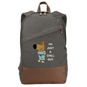 Funny IM Just A Chill Guy Meme Cotton Canvas Backpack