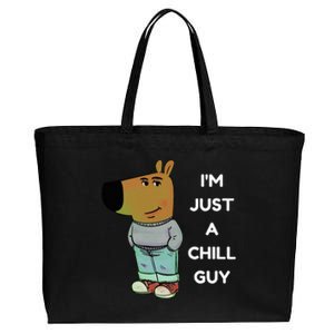 Funny IM Just A Chill Guy Meme Cotton Canvas Jumbo Tote