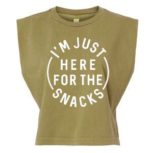 Funny I'm Just Here For The Snacks Garment-Dyed Women's Muscle Tee