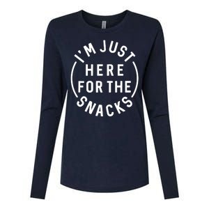 Funny I'm Just Here For The Snacks Womens Cotton Relaxed Long Sleeve T-Shirt