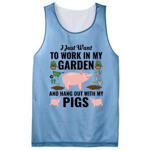 Funny I Just Want To Work In My Garden And Hang Out With Pigs Gift Mesh Reversible Basketball Jersey Tank