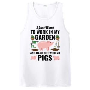 Funny I Just Want To Work In My Garden And Hang Out With Pigs Gift PosiCharge Competitor Tank