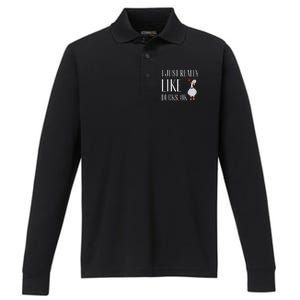 Funny I Just Really Like Ducks Lover Gifts Duck Owner Gift Performance Long Sleeve Polo