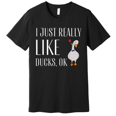 Funny I Just Really Like Ducks Lover Gifts Duck Owner Gift Premium T-Shirt