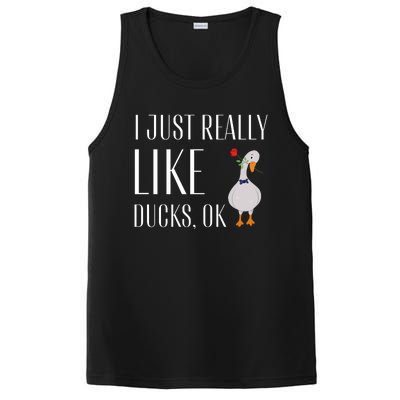 Funny I Just Really Like Ducks Lover Gifts Duck Owner Gift PosiCharge Competitor Tank