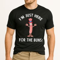 Funny I'm Just Here For The Buns Patriotic Hot Dog Cooling Performance Crew T-Shirt