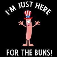 Funny I'm Just Here For The Buns Patriotic Hot Dog Cooling Performance Crew T-Shirt