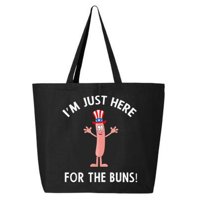 Funny I'm Just Here For The Buns Patriotic Hot Dog 25L Jumbo Tote