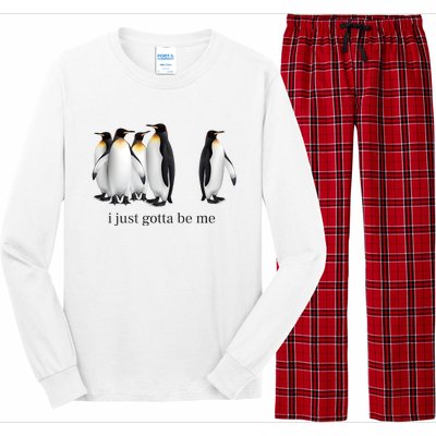 Funny I Just Gotta Be Me Penguin Quote Long Sleeve Pajama Set