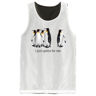 Funny I Just Gotta Be Me Penguin Quote Mesh Reversible Basketball Jersey Tank