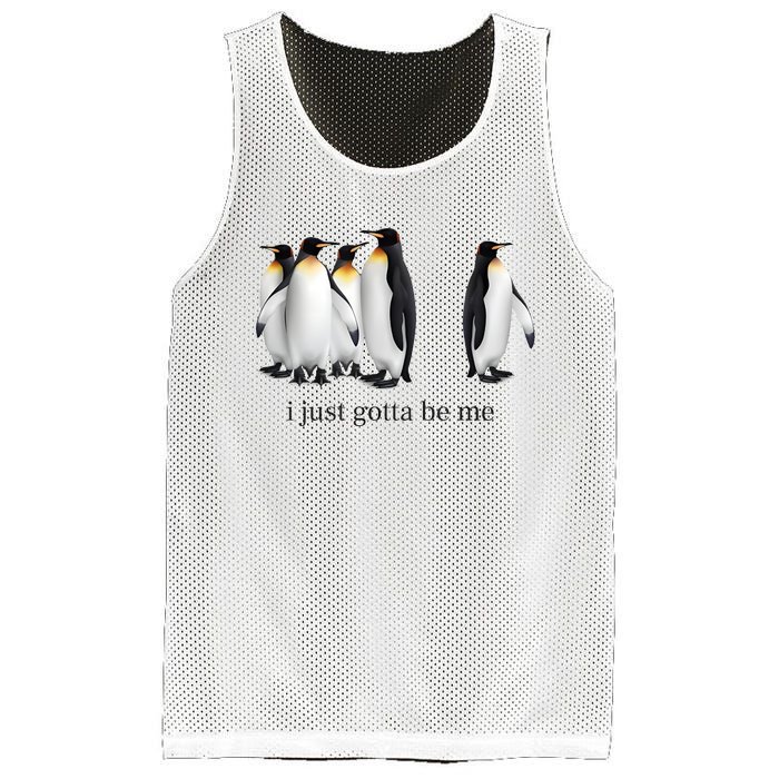 Funny I Just Gotta Be Me Penguin Quote Mesh Reversible Basketball Jersey Tank