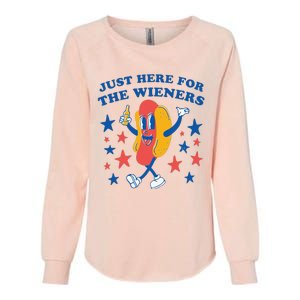 Funny IM Just Here For The Wieners 4th Of July Gift Womens California Wash Sweatshirt