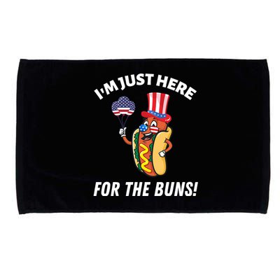 Funny IM JUST HERE FOR THE BUNS Patriotic Hot Dog Microfiber Hand Towel