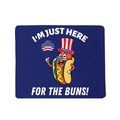 Funny IM JUST HERE FOR THE BUNS Patriotic Hot Dog Mousepad