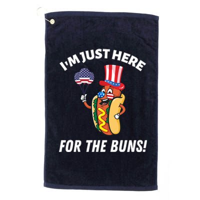 Funny IM JUST HERE FOR THE BUNS Patriotic Hot Dog Platinum Collection Golf Towel