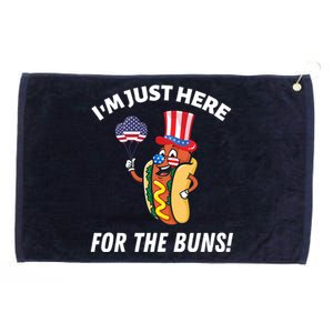 Funny IM JUST HERE FOR THE BUNS Patriotic Hot Dog Grommeted Golf Towel