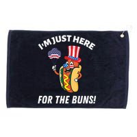 Funny IM JUST HERE FOR THE BUNS Patriotic Hot Dog Grommeted Golf Towel