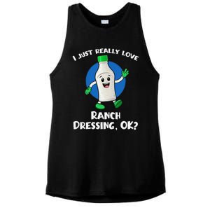 Funny I Just Really Love Ranch Dressing OK Cartoon Ladies PosiCharge Tri-Blend Wicking Tank