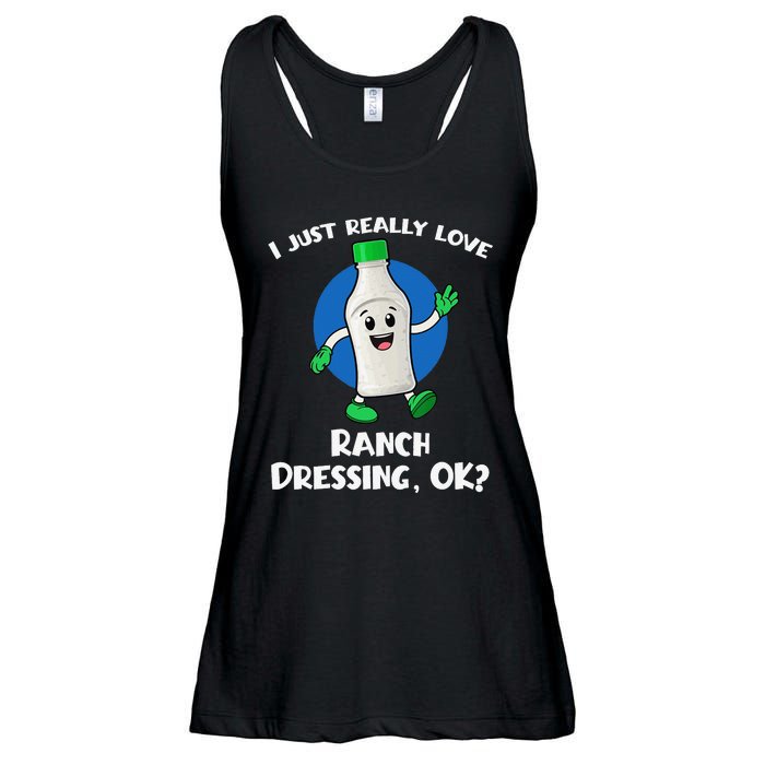 Funny I Just Really Love Ranch Dressing OK Cartoon Ladies Essential Flowy Tank