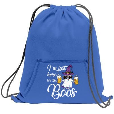 Funny Im Just Here For The Boos Beer Halloween Boo Ghost Great Gift Sweatshirt Cinch Pack Bag