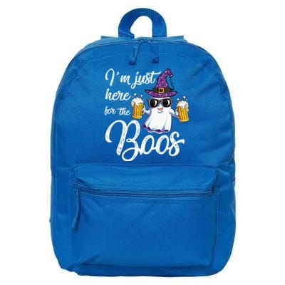 Funny Im Just Here For The Boos Beer Halloween Boo Ghost Great Gift 16 in Basic Backpack