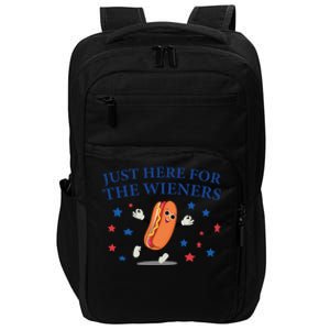 Funny Im Just Here For The Wieners Funny 4th Of July Hot Dog Impact Tech Backpack