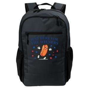 Funny Im Just Here For The Wieners Funny 4th Of July Hot Dog Daily Commute Backpack