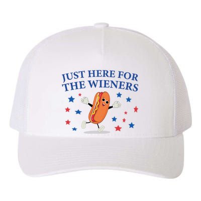 Funny Im Just Here For The Wieners Funny 4th Of July Hot Dog Yupoong Adult 5-Panel Trucker Hat