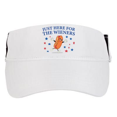 Funny Im Just Here For The Wieners Funny 4th Of July Hot Dog Adult Drive Performance Visor