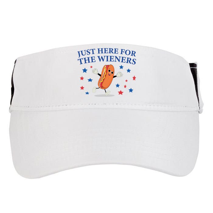 Funny Im Just Here For The Wieners Funny 4th Of July Hot Dog Adult Drive Performance Visor