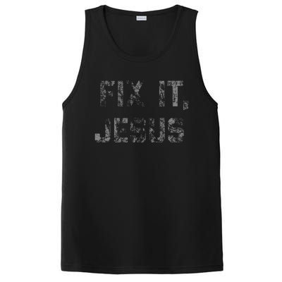 Fix It Jesus Novelty Faded Vintage For Adults PosiCharge Competitor Tank