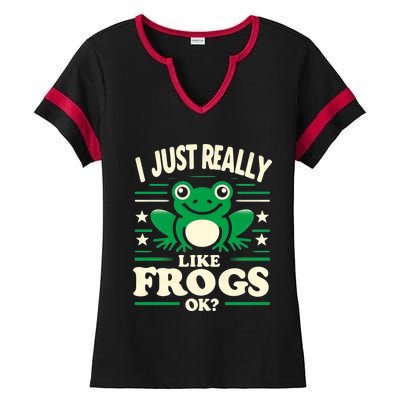 Funny I Just Really Like Frogs Owner Lover Frog Gifts Ladies Halftime Notch Neck Tee