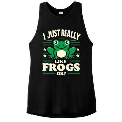 Funny I Just Really Like Frogs Owner Lover Frog Gifts Ladies PosiCharge Tri-Blend Wicking Tank