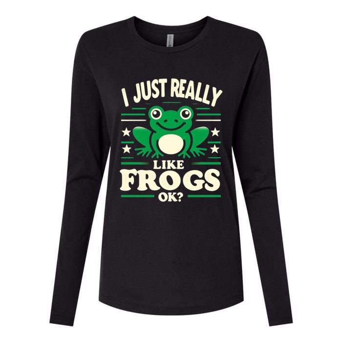 Funny I Just Really Like Frogs Owner Lover Frog Gifts Womens Cotton Relaxed Long Sleeve T-Shirt