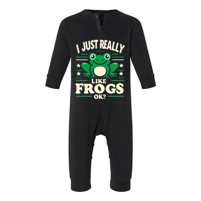 Funny I Just Really Like Frogs Owner Lover Frog Gifts Infant Fleece One Piece