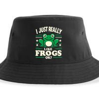 Funny I Just Really Like Frogs Owner Lover Frog Gifts Sustainable Bucket Hat